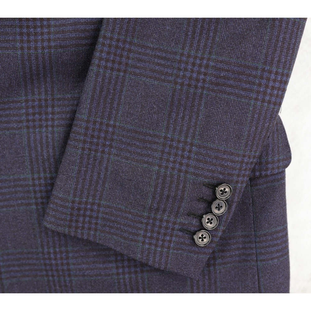 Ermenegildo Zegna Sport Coat 44R US Made Italy Wool Glen Plaid Check Blazer - Picture 5 of 10